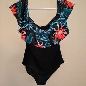 👙 one piece floral swimsuit